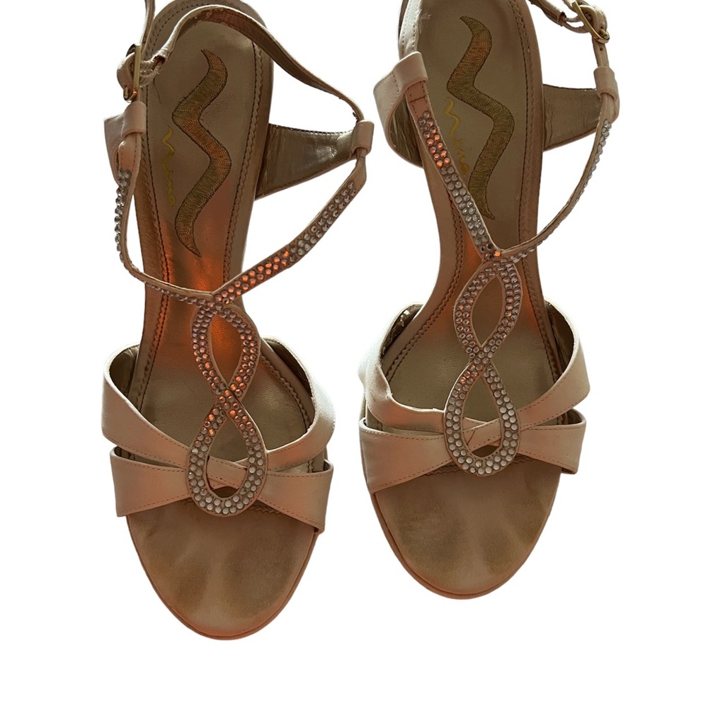 Cream Satin Dress Sandal w/ rhinestones